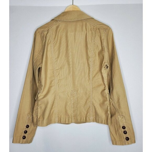 Women's Gap Khaki Two Button Down Collared Jacket Size 8 - Picture 2 of 5